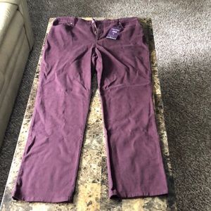 Maroon Tapered Leg Pants